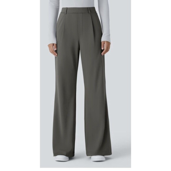 Skechers Pants - Halara Flex High Waisted Wide Leg Gray Work Pants Size Medium X Tall